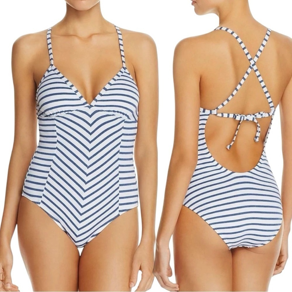 Splendid Chambray All Day Soft Cup One Piece Swimsuit Women’s Size Large